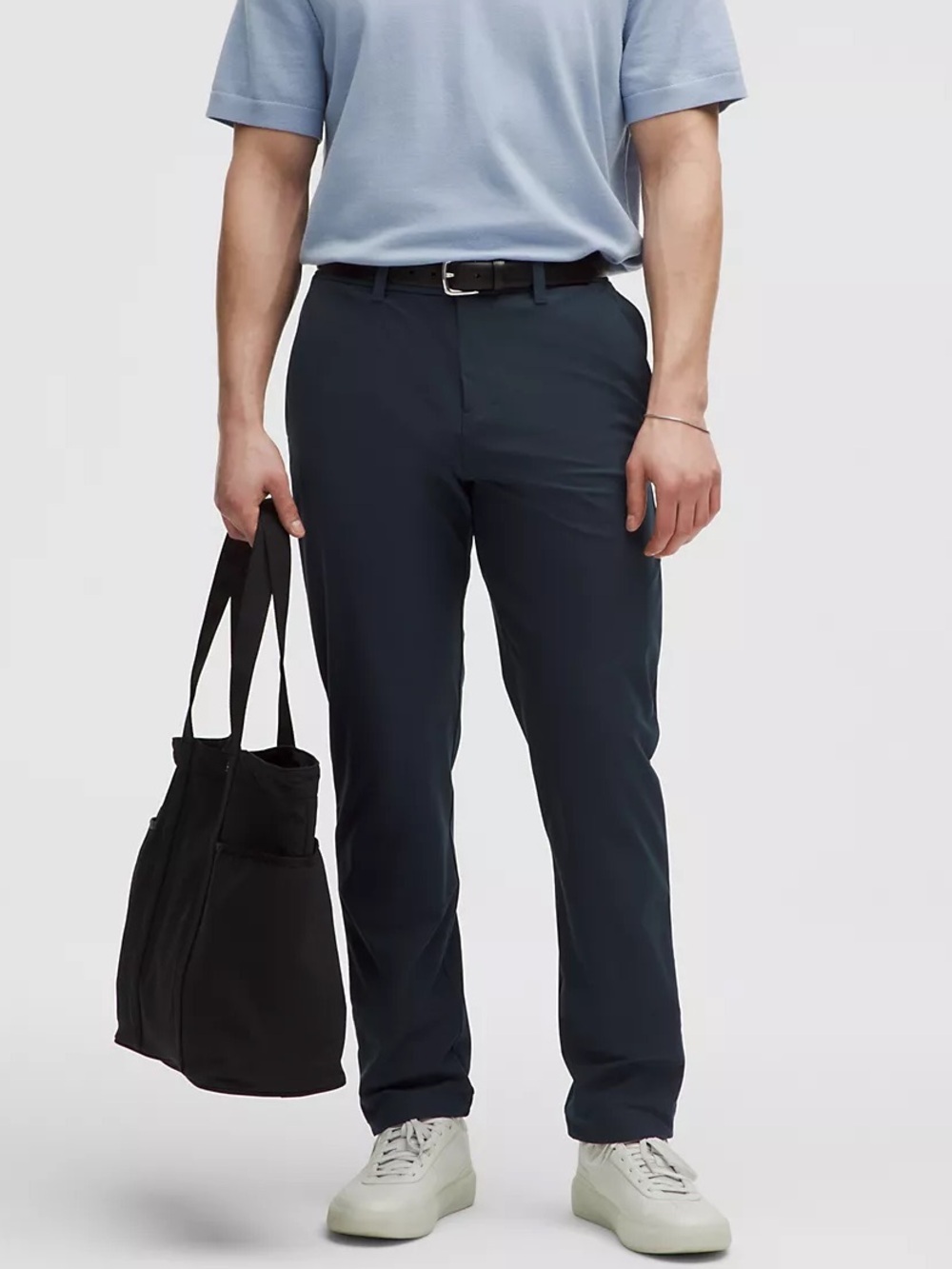LULULEMON ABC 5-Pocket Warpstreme Trouser Size 34 Navy Stretch Travel Reflective